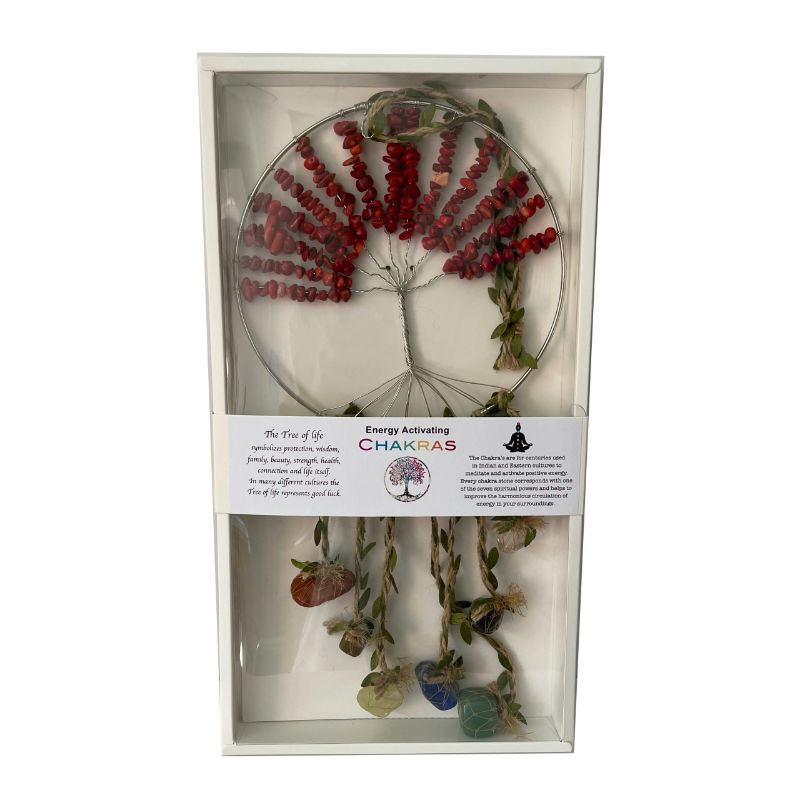 Dreamcatcher - Crystal Tree of Life 7 Chakras Coral