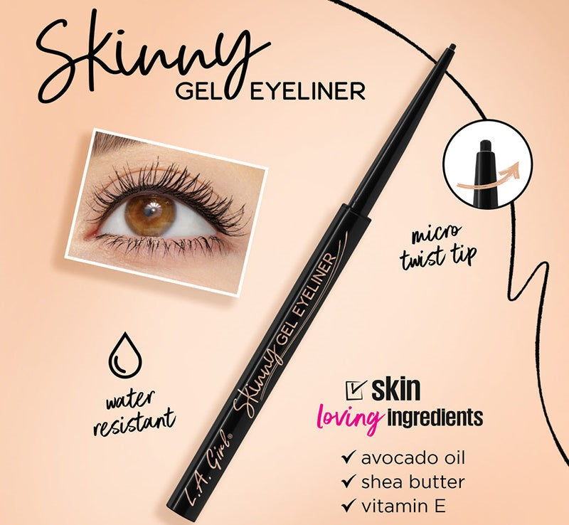 Skinny Gel Eyeliner Pencil in Silky Black by LA Girl Cosmetics