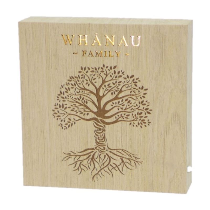 Whanau Family Wooden LED Block