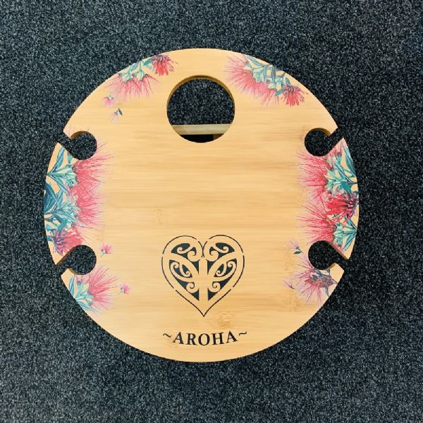 Outdoor Wine Table - Aroha Bamboo Round Table