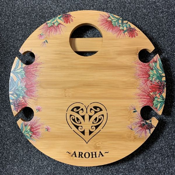 Outdoor Wine Table - Aroha Bamboo Round Table