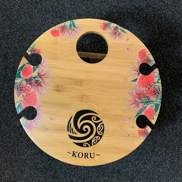 Outdoor Wine Table - Koru Bamboo Round Table