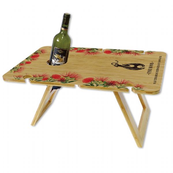Outdoor Wine Table - Fish Hook Bamboo Rectangle Table