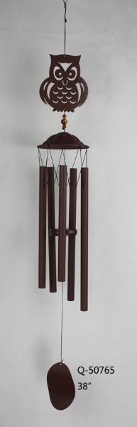 Owl Wind Chime 38" Rustic