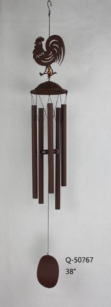 Rooster Wind Chime 38" Rustic