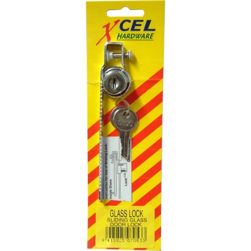 Sliding Glass Door Lock "Truper" Chrome Plated
