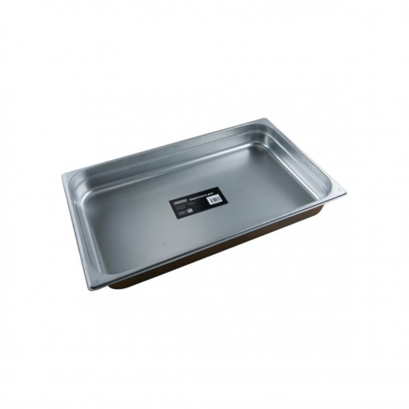 Durable 18/10 stainless steel Gastronorm Pan 1/165mm, perfect for freezing, heating, and storing food elegantly.
