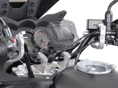 SW-Motech Motorcycle GPS Handlebar Mount 25.40 mm Silver Polished