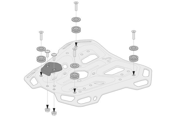 SW-Motech Adventure Rack Adapter Kit For Top Case TRAX Evo Ion