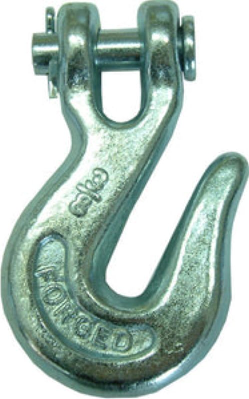 Galvanised 13mm Chain Grab Hook with Clevis Pin, designed for heavy lifting and towing with durable corrosion resistance.