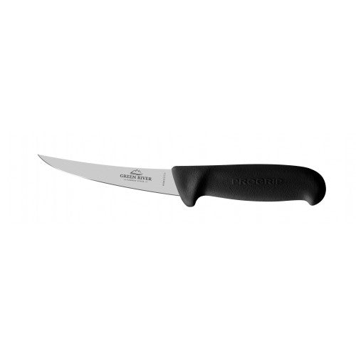 Green River #700 Curved Boning Knife (15cm) featuring a high carbon steel blade and Progrip handle for precision meat preparation.