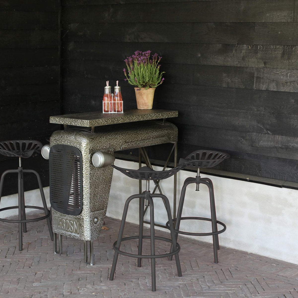 Tractor Bar Stool - Grey (50 x 48 x 70cm)