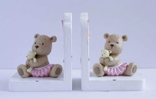 Bear Girl Bookend Pair