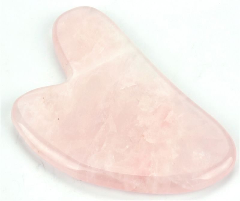 Heart Gua Sha Plate - Rose Quartz (8.5cm)