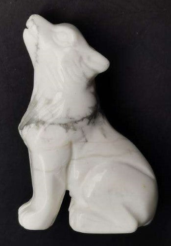 Ornament - White Howlite Wolf (4.8cm)