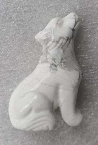 Ornament - White Howlite Wolf (4.8cm)