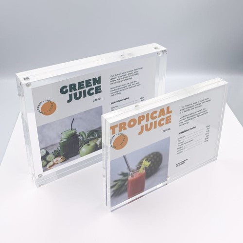 Profile - Solid Acrylic Sign Block Display Frames - 2.5x3.5in (6x9cm)