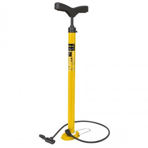 Pretul Hand Tyre Pump for cyclists and motorcyclists, inflates up to 80psi, dual head for various valve types, durable and portable.