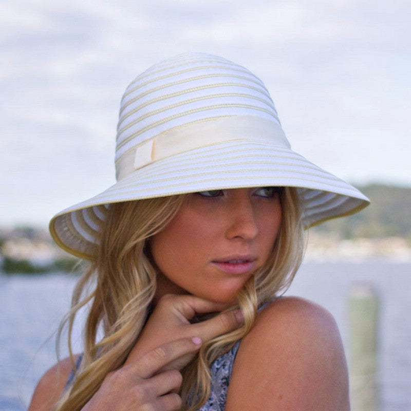 Hat - Katie Braided Bucket Style - White