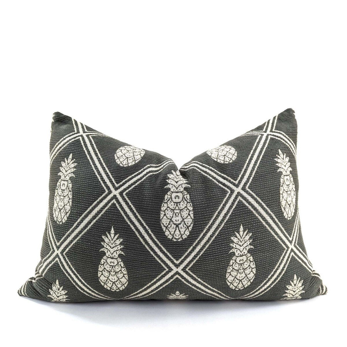 CUSHION COVER - PINEAPPLE - DARK GREY / NATURAL - 400x600