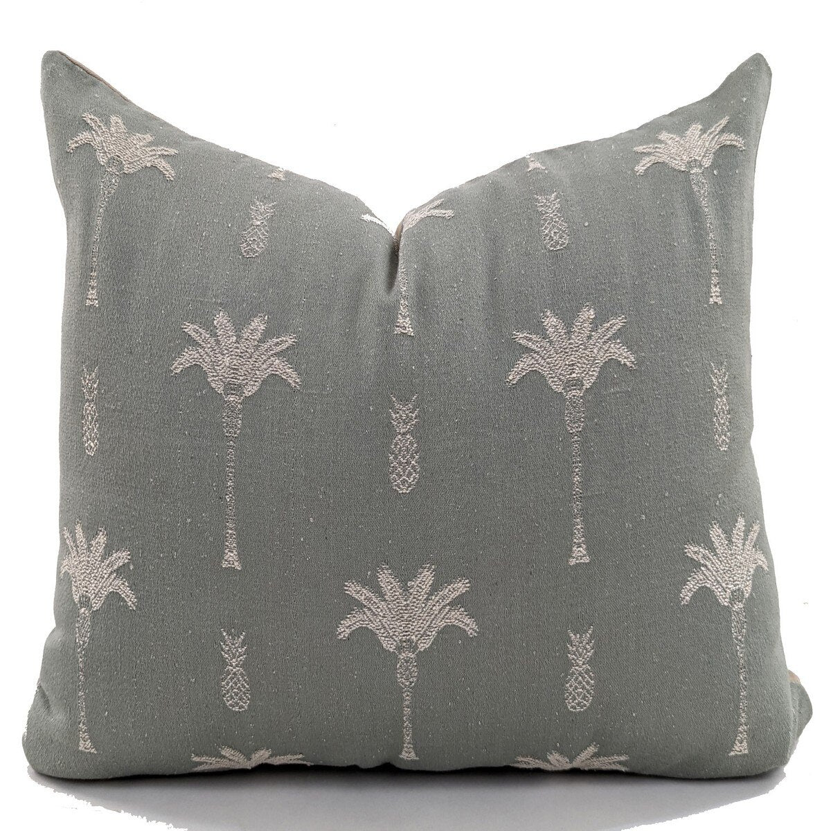CUSHION COVER - PALM TREE - GREY / NATURAL - 550x550