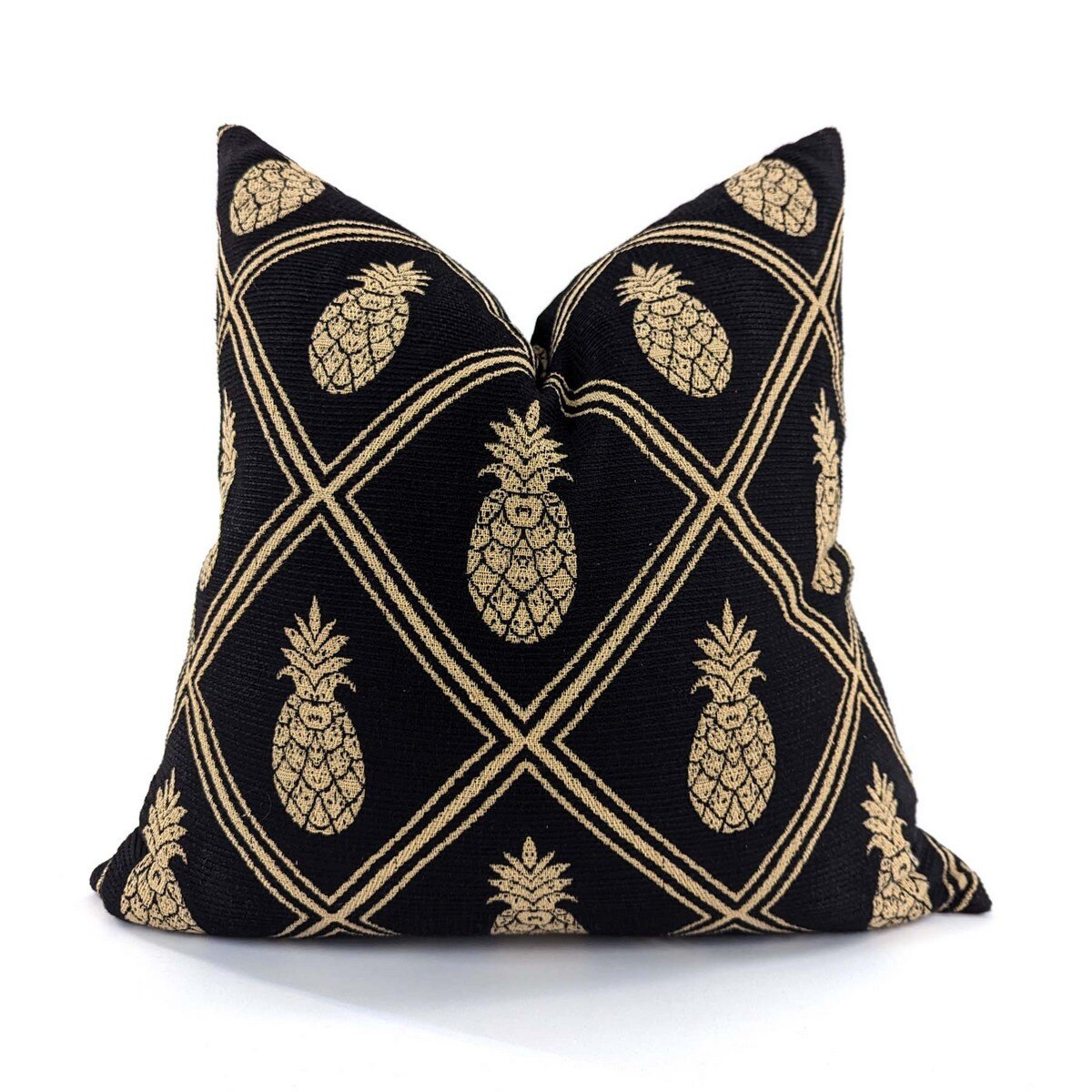 CUSHION COVER - PINEAPPLE - BLACK / GOLD - 550x550