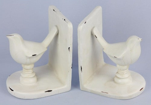 Bird Bookends - White
