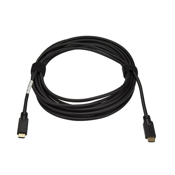 Premium 10m HDMI cable for in-wall use, delivers 4K 60Hz video with active signal booster and durable design.
