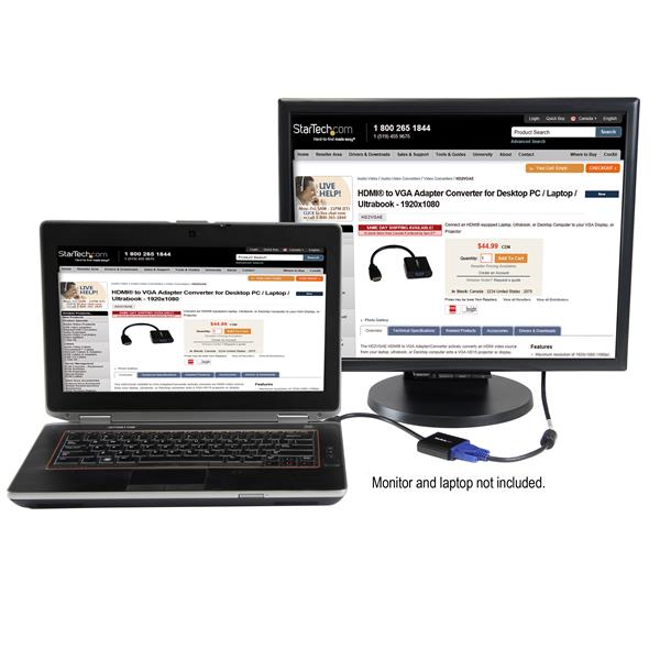 HDMI to VGA adapter converter for 1080p display, ideal for laptops and projectors, compact and portable design.