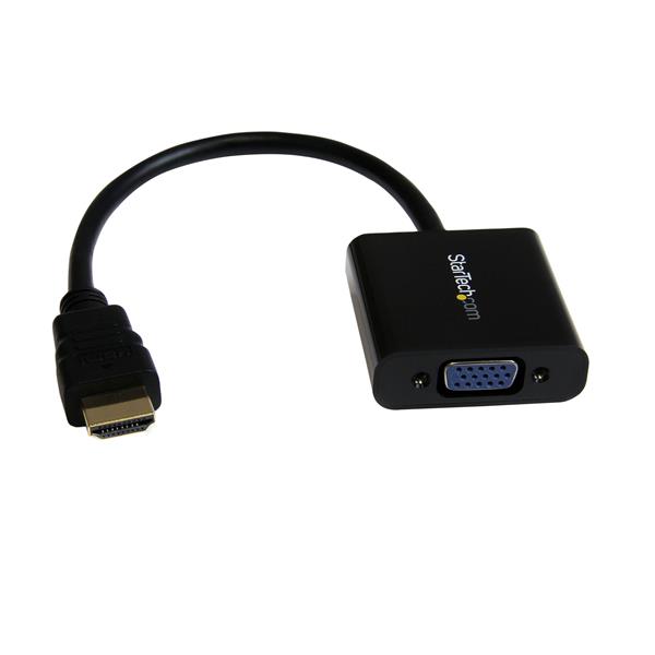HDMI to VGA adapter converter for connecting devices to VGA monitors, supports 1080p at 60Hz, compact and portable design.