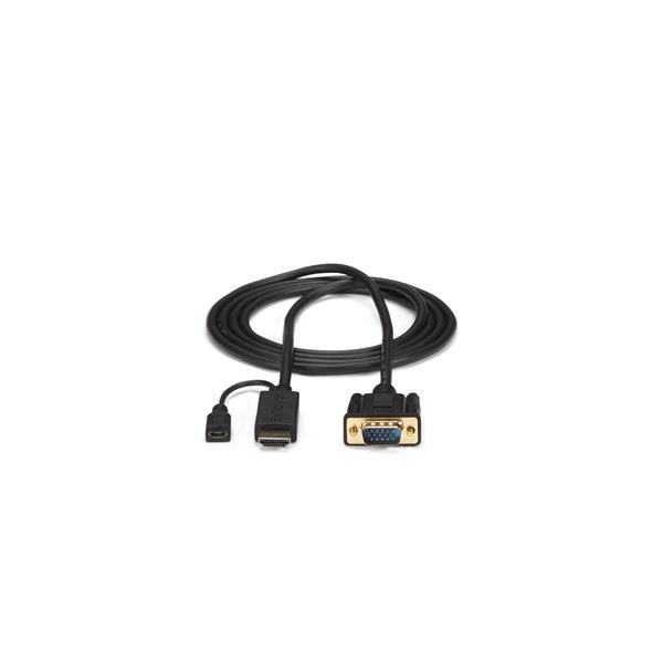 6ft HDMI to VGA active converter cable for 1080p video connection to monitors and projectors, ideal for presentations and gaming.