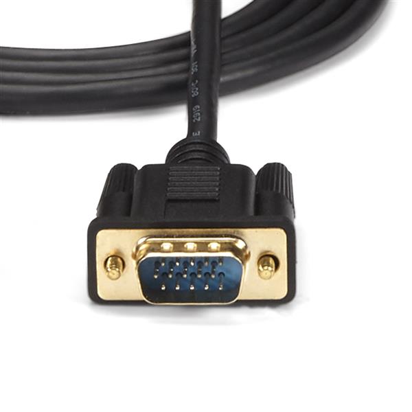 6ft HDMI to VGA Active Converter Cable for connecting HDMI devices to VGA monitors and projectors, supports 1080p resolution.