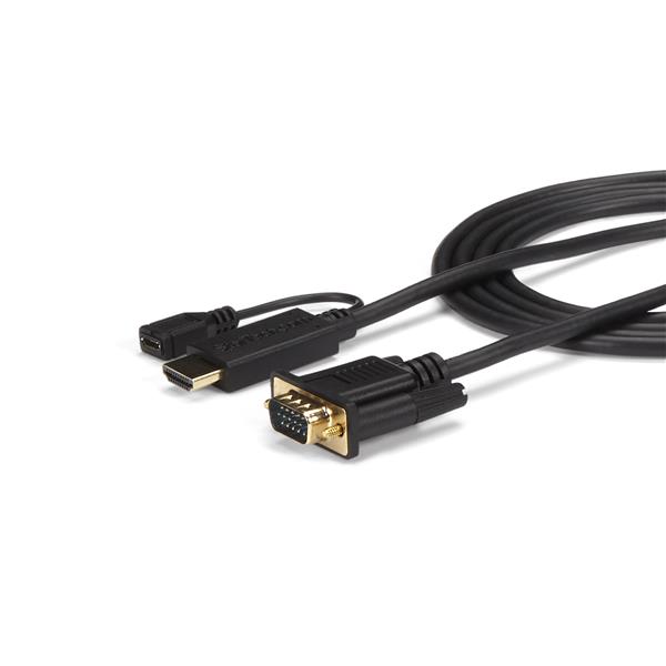 3ft HDMI to VGA Active Converter Cable, supports 1920x1200/1080p for seamless connections to monitors and projectors.