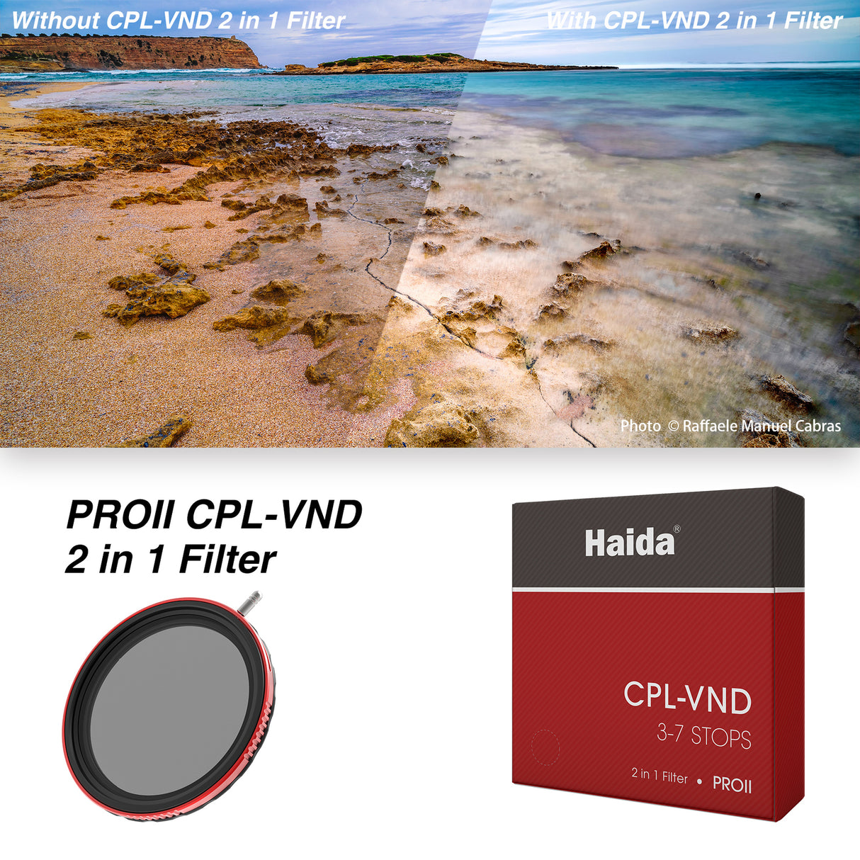 HAIDA PRO II C-POL + VARIABLE ND FILTER 3-7 STOP 67MM