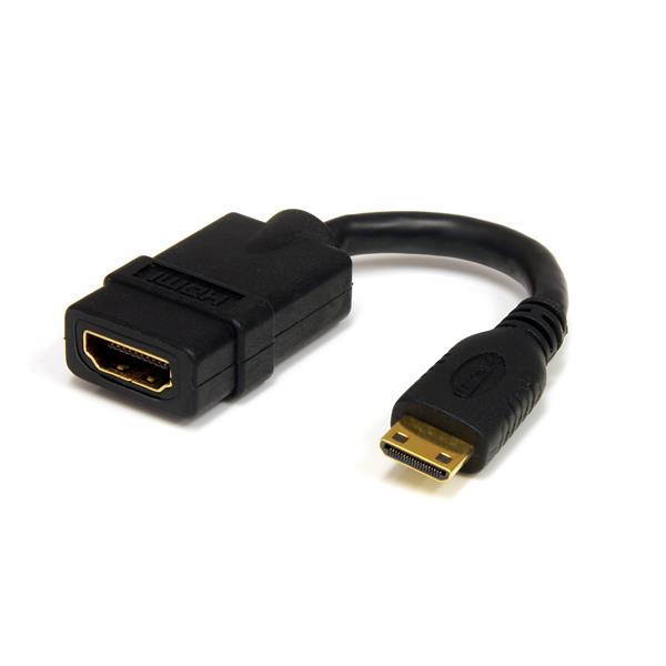 High-Speed HDMI Adapter Cable 12cm (5in) - HDMI Female to Mini Male Connector for 4K Displays