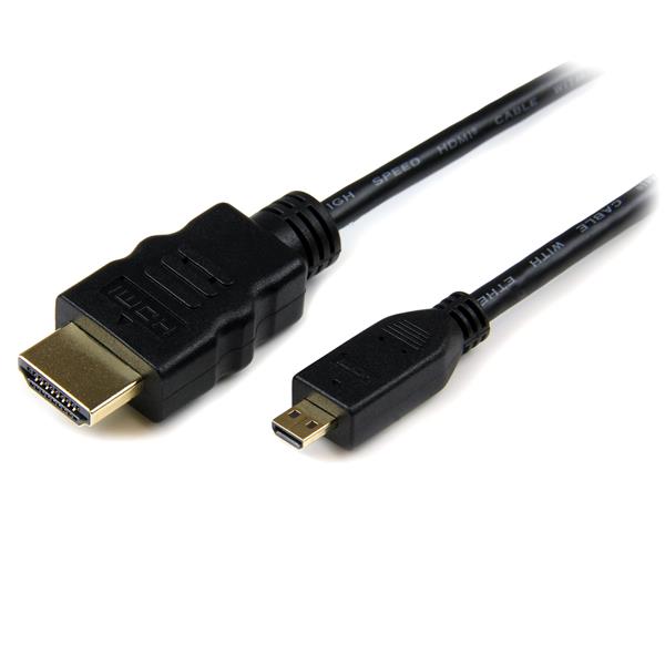 1m Premium High Speed HDMI Cable with Ethernet - HDMI to HDMI Micro Connector