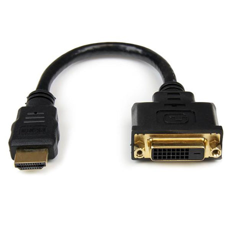 20cm HDMI to DVI-D adapter cable connecting HDMI devices to DVI monitors for clear video transmission.