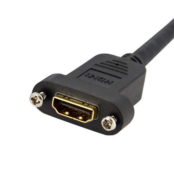 High-Speed 91 cm (3 ft) HDMI Cable for Panel Mount - Male to Female Connector