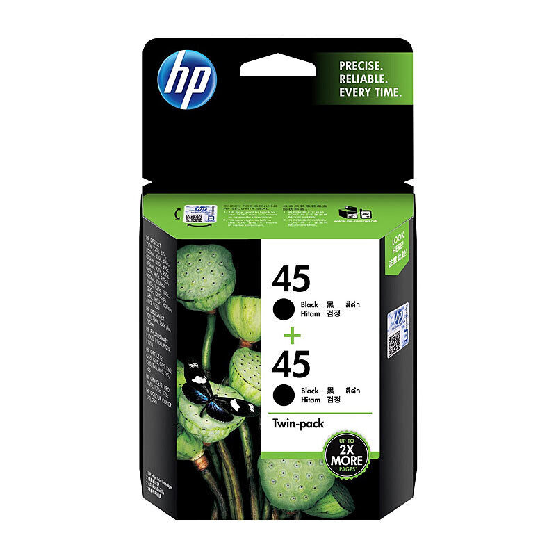 HP 45 Blk Ink Twin Pk CC625AA