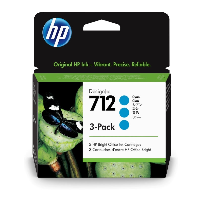 HP #712 29ml Cyan 3pk 3ED77A