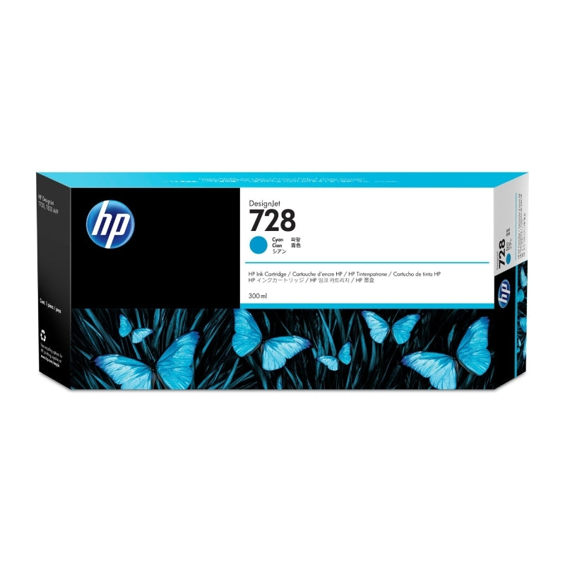 HP #728 300ml Cyan Ink F9K17A