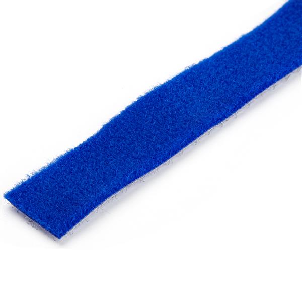 30.4m blue hook and loop roll for versatile, reusable cable management and securing tools, easily cut to desired length.