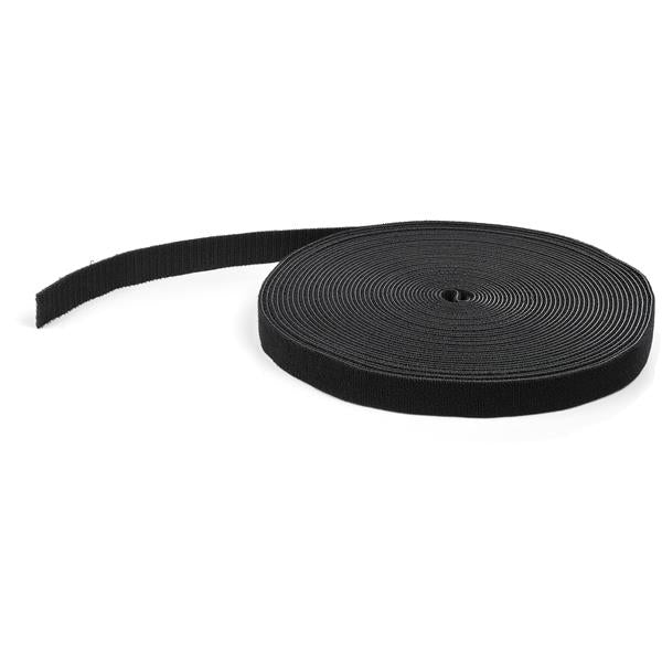 Premium Black Hook-and-Loop Cable Tie Roll - 50 ft. Bulk for Easy Cable Management