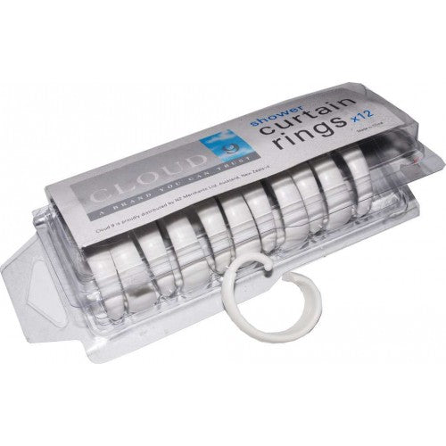 Shower Curtain Rings - White Cloud 9