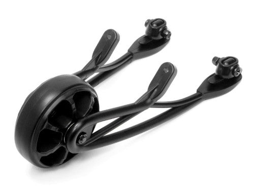 Savage Wheelie Bar Set for RC cars, enhances stability for high-speed wheelies, includes two durable wheels for stunts.