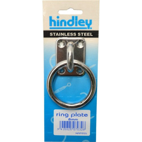 Stainless Ring Plate 8mm Carded