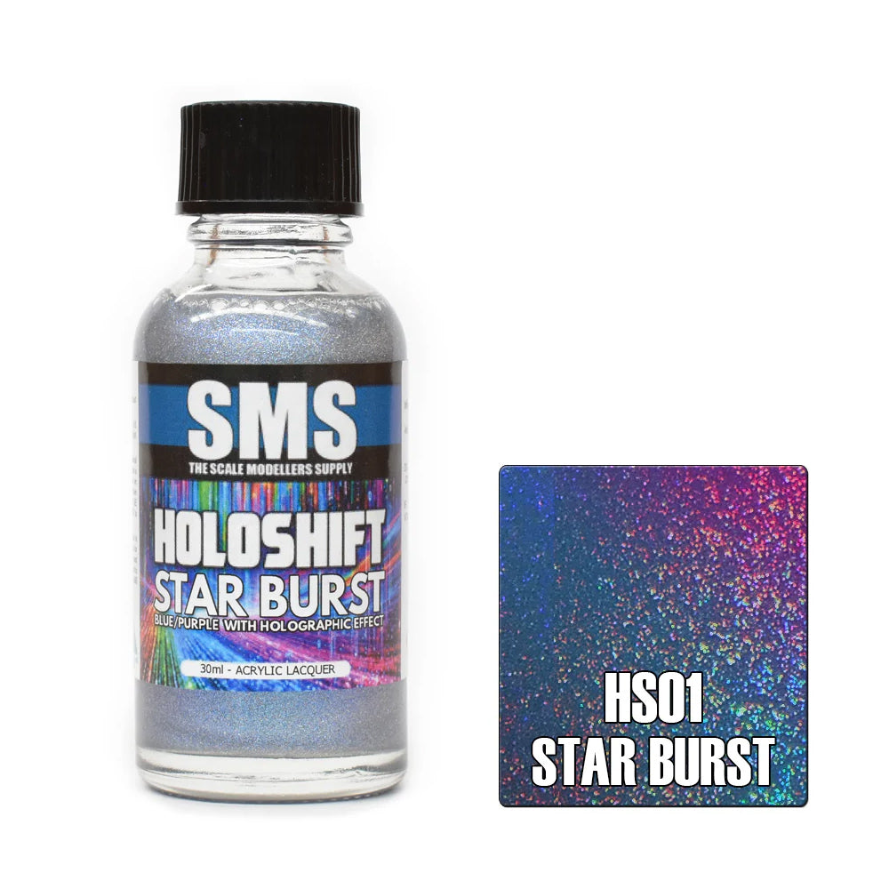 AIR BRUSH PAINT 30ML HOLOSHIFT STAR BURST BLUE/PURPLE/HOLO ACRYLIC LACQUER SCALE