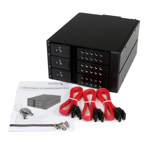 3 Bay 3.5" SATA/SAS HDD Trayless Mobile Rack Backplane with Fan - Hot-Swap Drive Solution