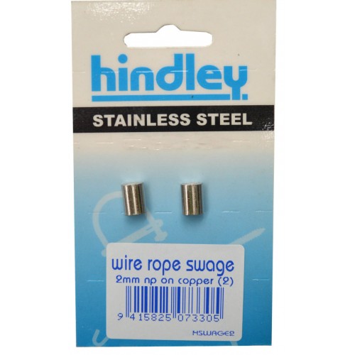 Durable 2mm copper wire rope swages with nickel-plated finish for rust protection, ideal for various outdoor applications.