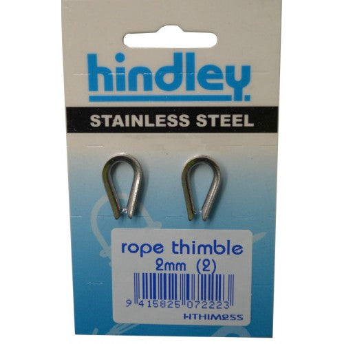 Durable stainless steel thimbles for 2mm wire rope, ideal for rigging, marine projects, and outdoor adventures.